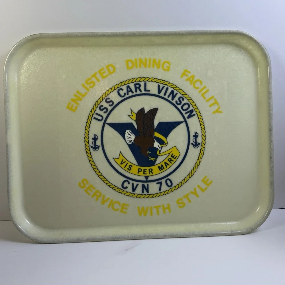 1981 USS Carl Vinson CVN-70 Enlisted Dining Tray Aircraft Carrier Navy Cvn70 VTG